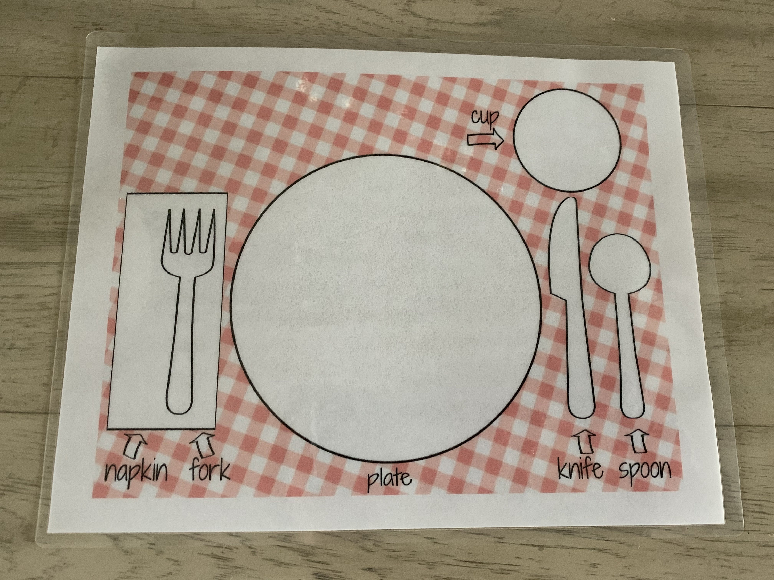 Placemat Table Setting Matching Activity INSTANT PRINTABLE Etsy UK