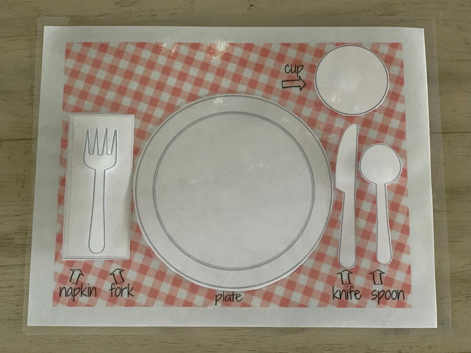 Placemat Table Setting Matching Activity INSTANT PRINTABLE Etsy