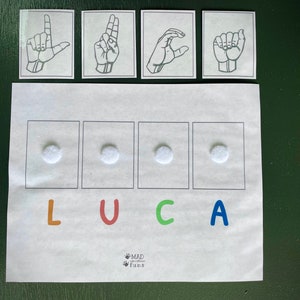 Learn Name, Teach American Sign Language Letter Matching Game| ASL Alphabet |DIGITAL DOWNLOAD| abc Toddler Activity Kids Learning