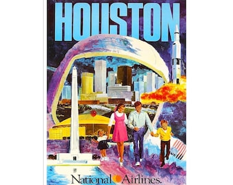 Dallas Texas American Airlines United States Vintage Travel Art Poster Print