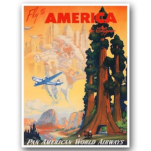 Vintage Travel Poster See America Art Retro Home Decor Print xr955