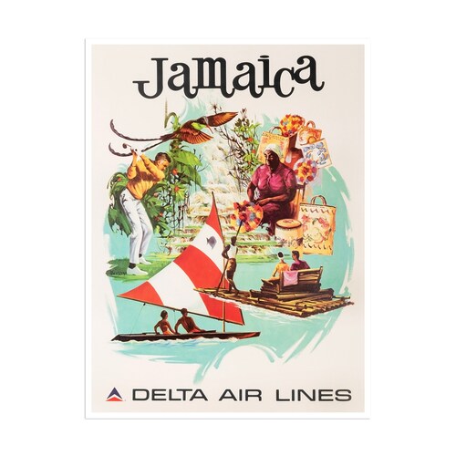 Jamaica Art Travel Poster Vintage Jamaican Print Canvas Decor Etsy