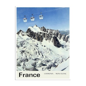 Chamonix Ski Poster France Skiing Art Mont Blanc Print xr615a