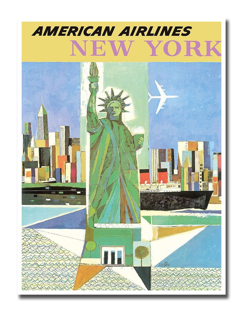 Retro Poster New York Travel Print Art Gift Hanging Wall Decor Xr577 - Etsy