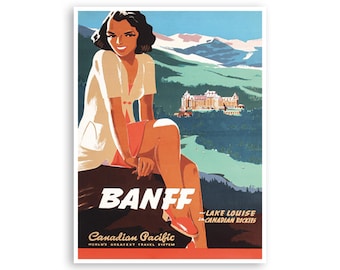 Banff Art Lake Louise Print Canada Poster xr3572a