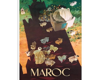 Morocco Travel Poster Vintage Moroccan Art Print  XR127a