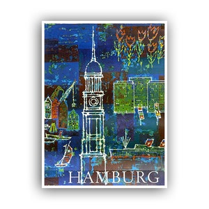 Hamburg Travel Poster Germany Art German Print xr752a