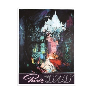 Paris Painting France Print French Art SAS Travel Poster  ZT707a
