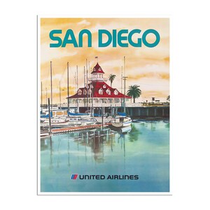 San Diego Travel Poster California Coast Art Print xr4820