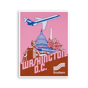 Washington DC Art District of Columbia Travel Poster Print America Wall Decor xr4358