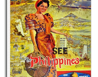 Philippines Travel Poster Vintage Art Canvas Print Hanging Retro Wall Decor xr851