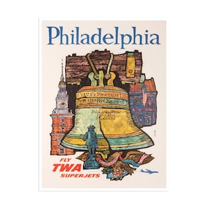 Philadelphia Travel Poster Vintage Art Canvas Print Hanging Retro Wall Decor xr1892