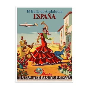 Spain Art Vintage Spanish Poster Print Canvas Hanging Wall Decor xr879