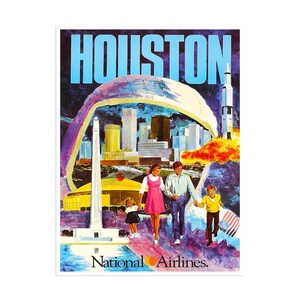 Texas Travel Poster Houston Vintage Home Decor Print Retro xr1393