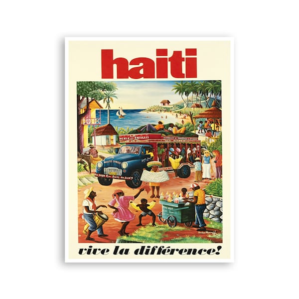 Haiti Wall Art Vintage Haitian Travel Poster Art xr3475