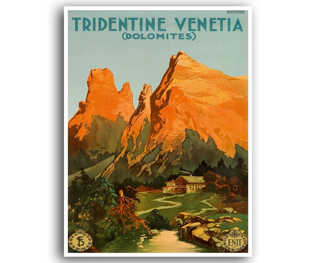Dolomites Italy Art Vintage Travel Poster Retro Home Decor Print xr928