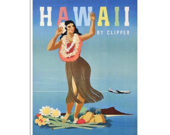 Hawaii Print Hawaiian Travel Poster Art Gift For Traveler xr2792a
