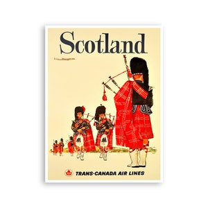 Vintage Scotland Art Scottish Decor Travel Poster Retro Scotland Print XR4196