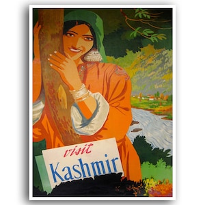 Kashmir India Art Print Travel Poster Vintage Canvas Decor Hanging Retro Wall Picture xr818