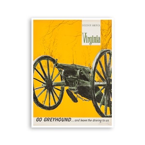 Virginia Travel Poster Go Greyhound Art Print xr3824a