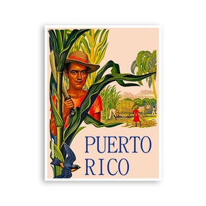 Puerto Rico Poster Vintage Art Print Canvas Hanging Wall Decor xr1595