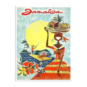 Jamaica Travel Poster Vintage Jamaican Art Retro Wall Print XR3082