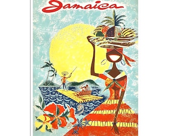 Jamaica Travel Poster Vintage Jamaican Art Retro Wall Print XR3082