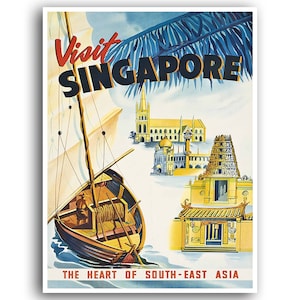 Singapore Travel Print Canvas Wall Art Asian Home Decor xr693