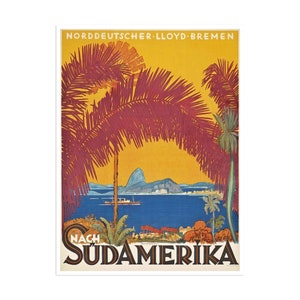 South America Art Print Norddeutscher Lloyd Travel Poster xr1743a
