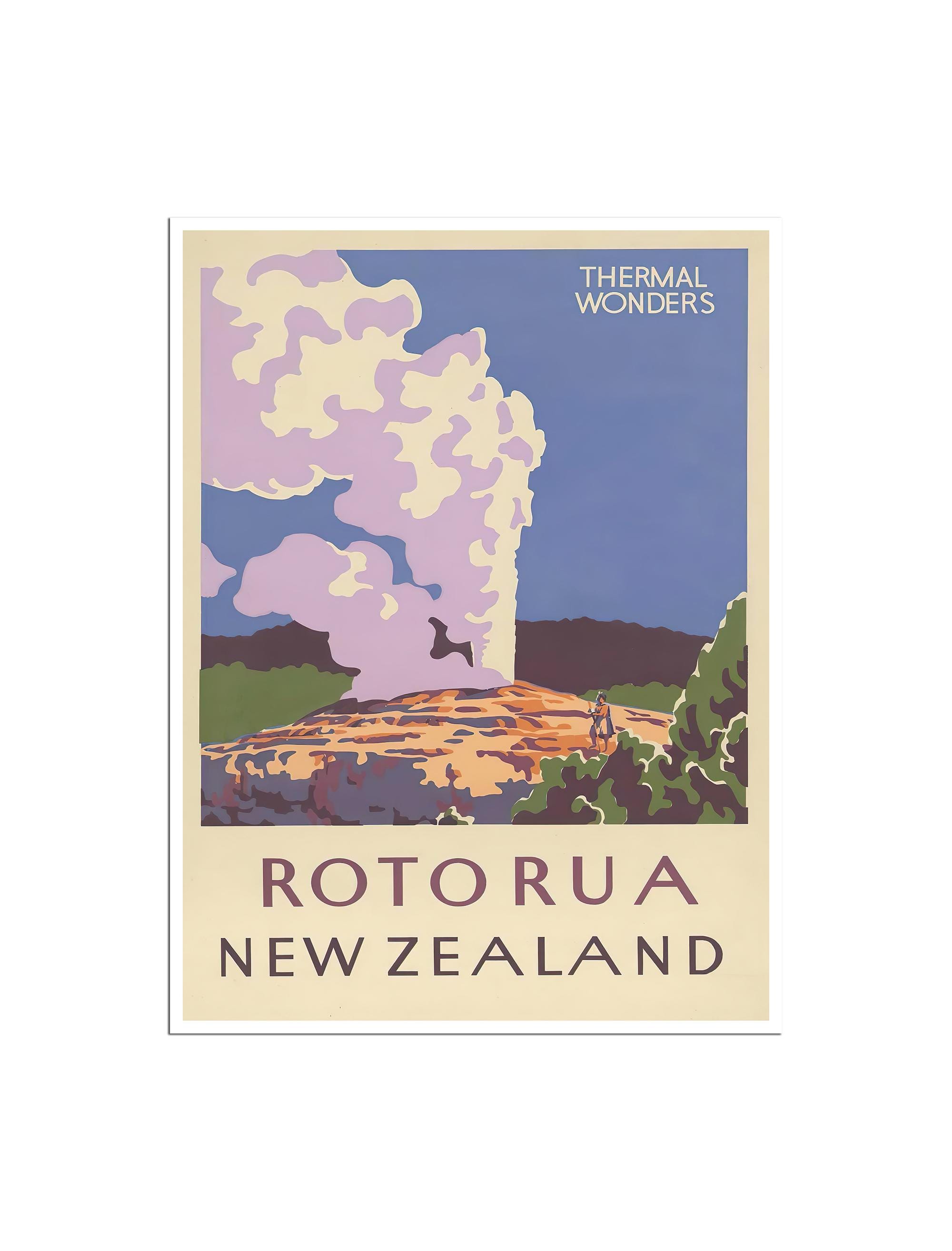 New Zealand Vintage Travel Poster - Etsy