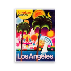 Los Angeles Poster California Art Canvas Vintage Travel Print Hanging Wall Decor xr3351