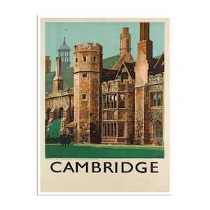 Cambridge Poster England Travel Art University Print xr3099a