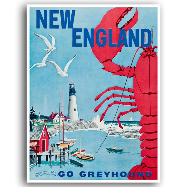 New England Travel Art Canvas Print America Wall Decor xr690