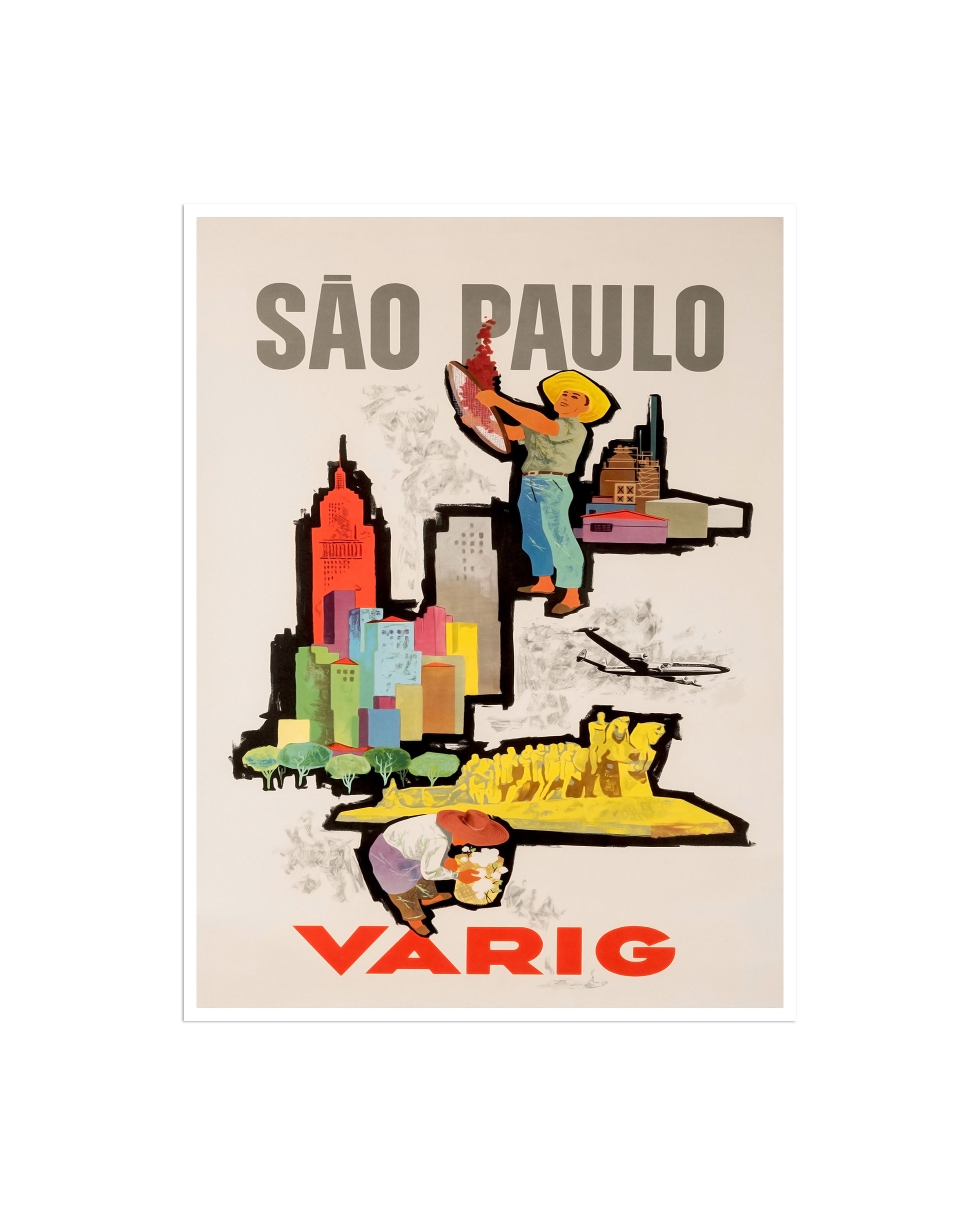 Sao Paulo Brazil Retro Art Print Sao Paulo Wall Art -  Norway