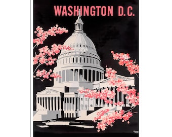 Washington DC Travel Poster Canvas Print America Wall Decor xr1505