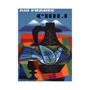 Vintage Art Chile Travel Poster Print Canvas Hanging Wall Decor xr2211