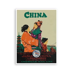 China Travel Poster Chinese Art Vintage Print xr2920