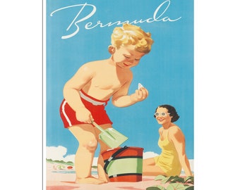Bermuda Travel Art Vintage Beach Poster Print xr3695