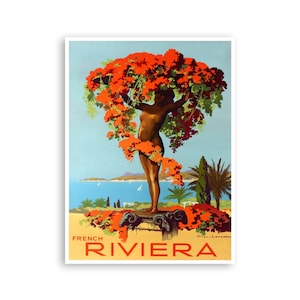 French Riviera Poster France Travel Art Print  xr1643a