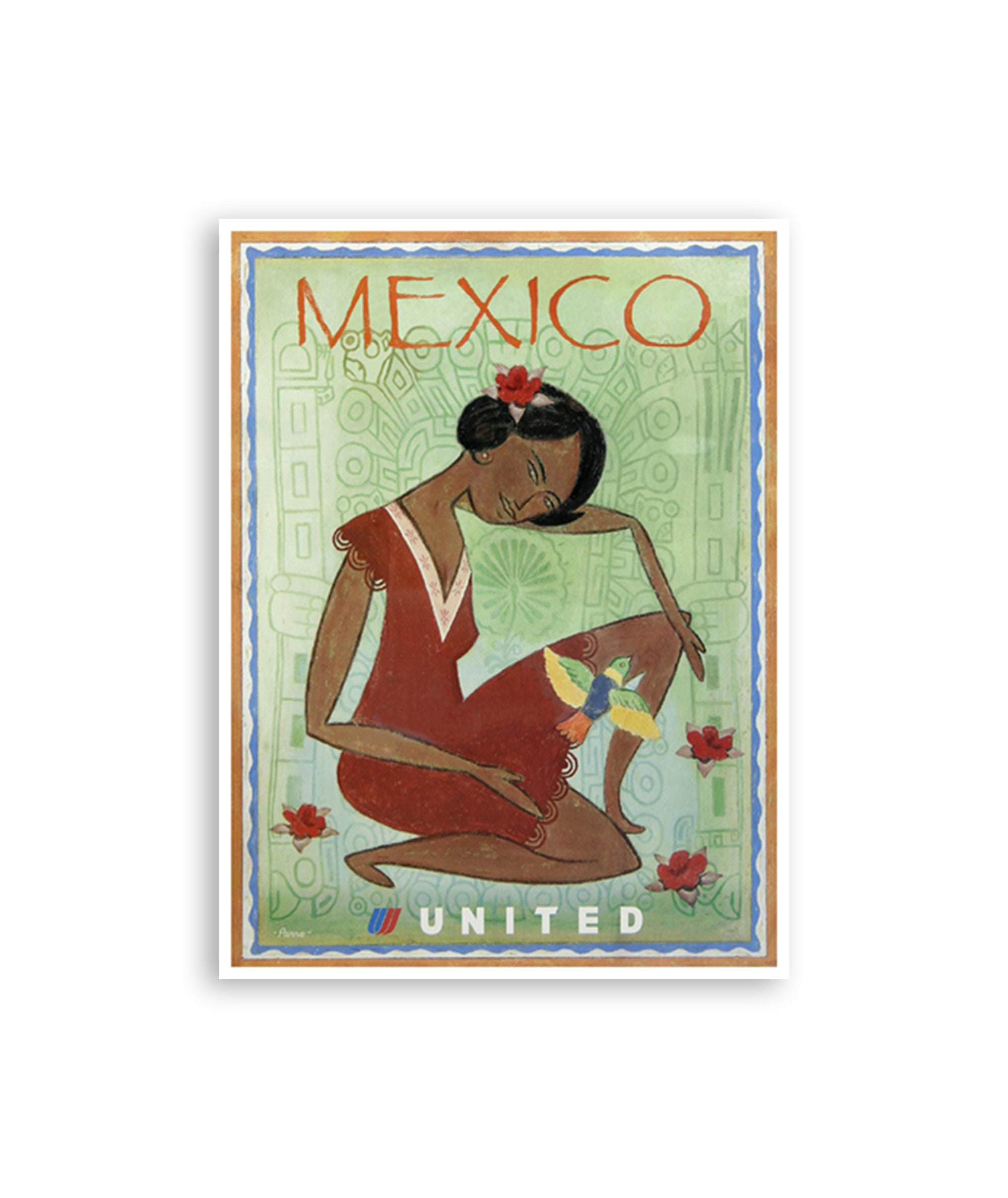 Mexico Art Mexican Travel Poster United Airlines Print xr3389a