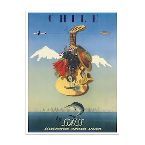 Vintage Art Chile Travel Poster Print Canvas Hanging Wall Decor xr521