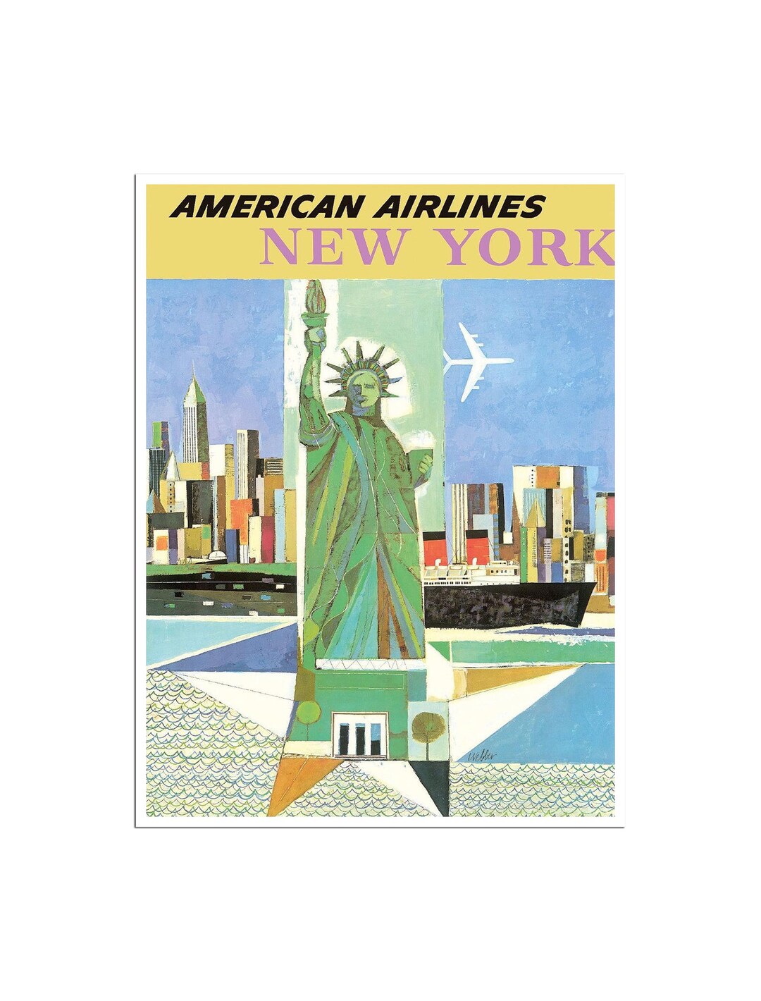 Retro Poster New York Travel Print Art Gift Hanging Wall Decor Xr577 - Etsy