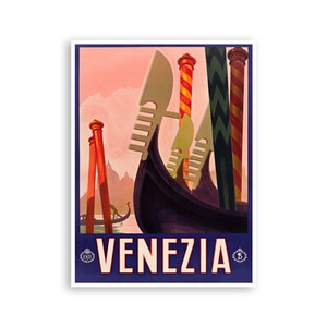 Venice Art Italy Travel Poster Italian Gondolas Print xr3537a