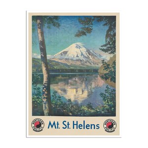 Mount Saint Helens Art Vintage National Park Poster Print xr4723