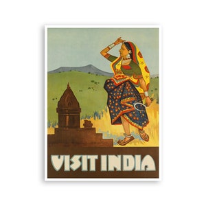 Vintage India Art India Travel Poster Retro Indian Print XR1623