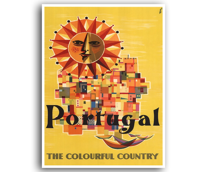 Portugal Travel Poster Portugal Art Canvas Print Wall Decor Etsy