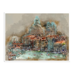Venice Art Italy Travel Poster Watercolor Print WB36a