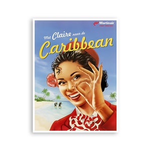Caribbean Travel Poster Airline Print Vintage Tourism Art xr4431