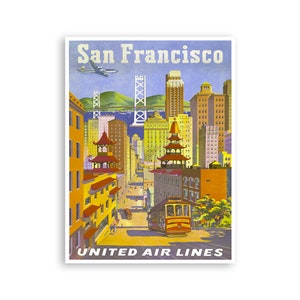San Francisco Airline Poster Print Art Canvas Hanging Wall Decor xr603a