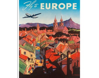Europe Travel Poster European Art Print  xr581a